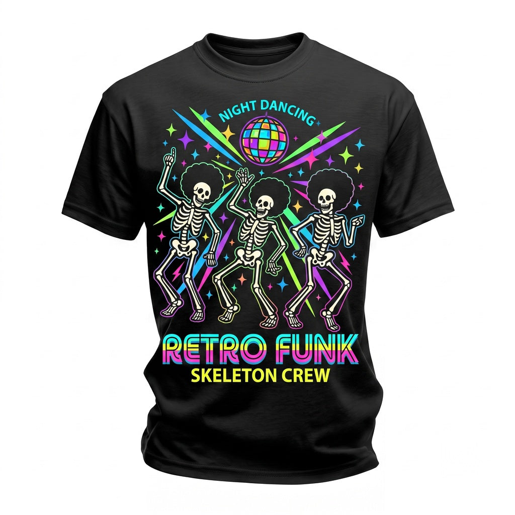 Dancing Skeleton 90s Vintage Style Retro Y2k Skull Funny Lovers Gag Unisex TShirt