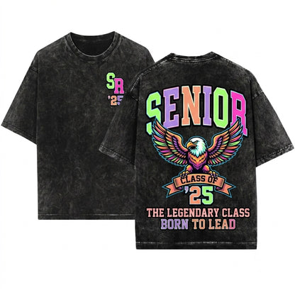 Retro Senior Neon High Preppy Back To Colorful Teacher 1st Day Of School Girl Unisex Wash T-Shirt