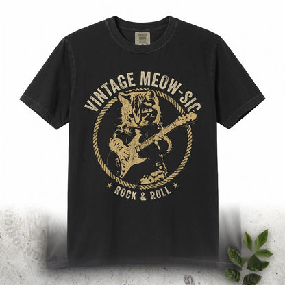 Vintage Y2K Grunge Cat Guitar Rockstar Kitten Alt Punk Goth 90s Emo Rock Band Graphic Top, Unisex TShirt