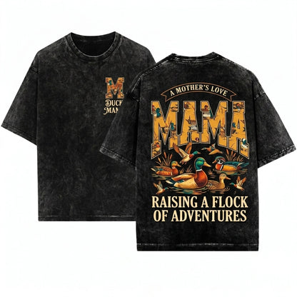 Hunting Mama Camo Duck Fall Season Mom Life Unisex Wash T-Shirt
