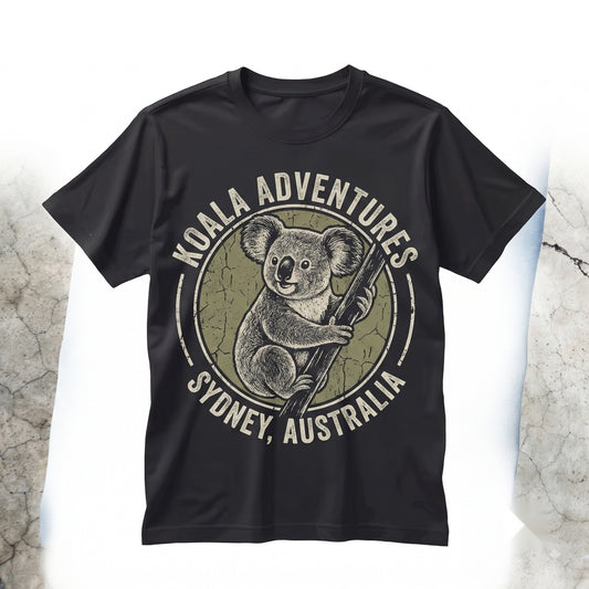 Vintage Minimalist Koala Graphic Nature Pocket Australian Wildlife Animal Forest Gift Unisex TShirt