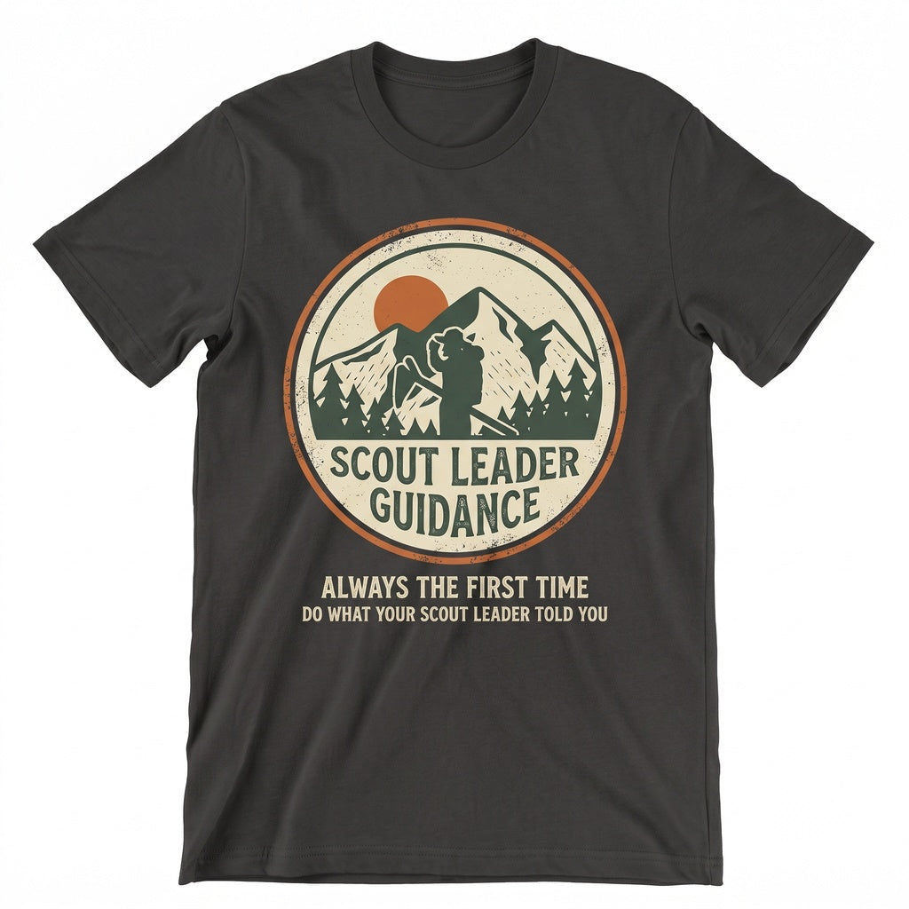 Funny Vintage Scout Leader Camping Outdoor Adventure Hiking Graphic Nature Lover Birthday Present Men Women Unisex TShirt