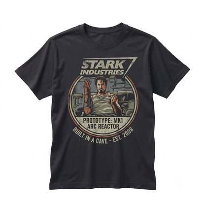 Vintage Retro Tony Stark Arc Reactor Superhero Graphic Movie Fan Gift Unisex TShirt