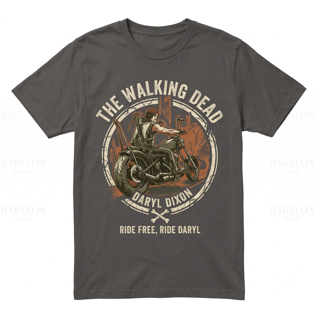 Vintage Daryl Dixon Zombie Hunter Norman Reedus Graphic Cotton Retro Apparel Unisex TShirt
