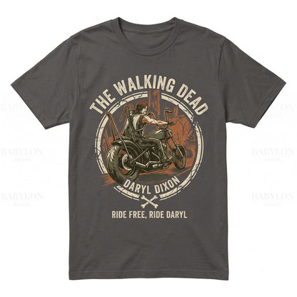 Vintage Daryl Dixon Zombie Hunter Norman Reedus Graphic Cotton Retro Apparel Unisex TShirt