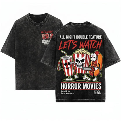 Comfort Watch Scary Horror Movie Fan Halloween Gift Unisex Wash T-Shirt