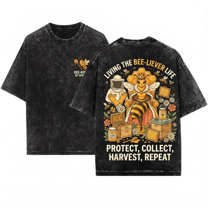 Funny Beekeeper Things I Do In Spare Time Honey Bee Lover Gift Apiarist Hobby Unisex Wash T-Shirt