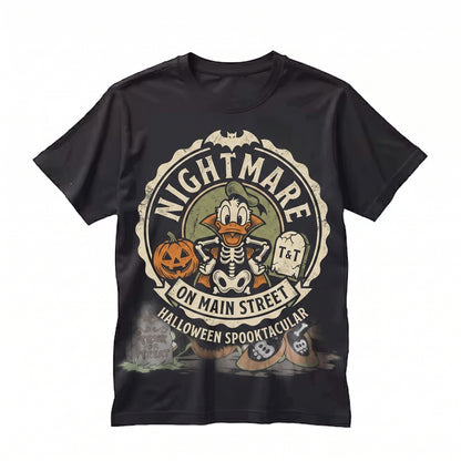 Retro Duck Couple Skeleton Halloween 2026 Spooky Theme Park Fall Trick Or Treat Matching Gift Unisex TShirt