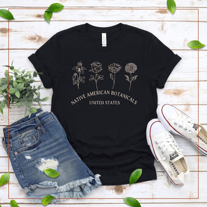 Personalized Birth Month Flower Floral Botanical Custom Name Graphic Apparel Unisex TShirt