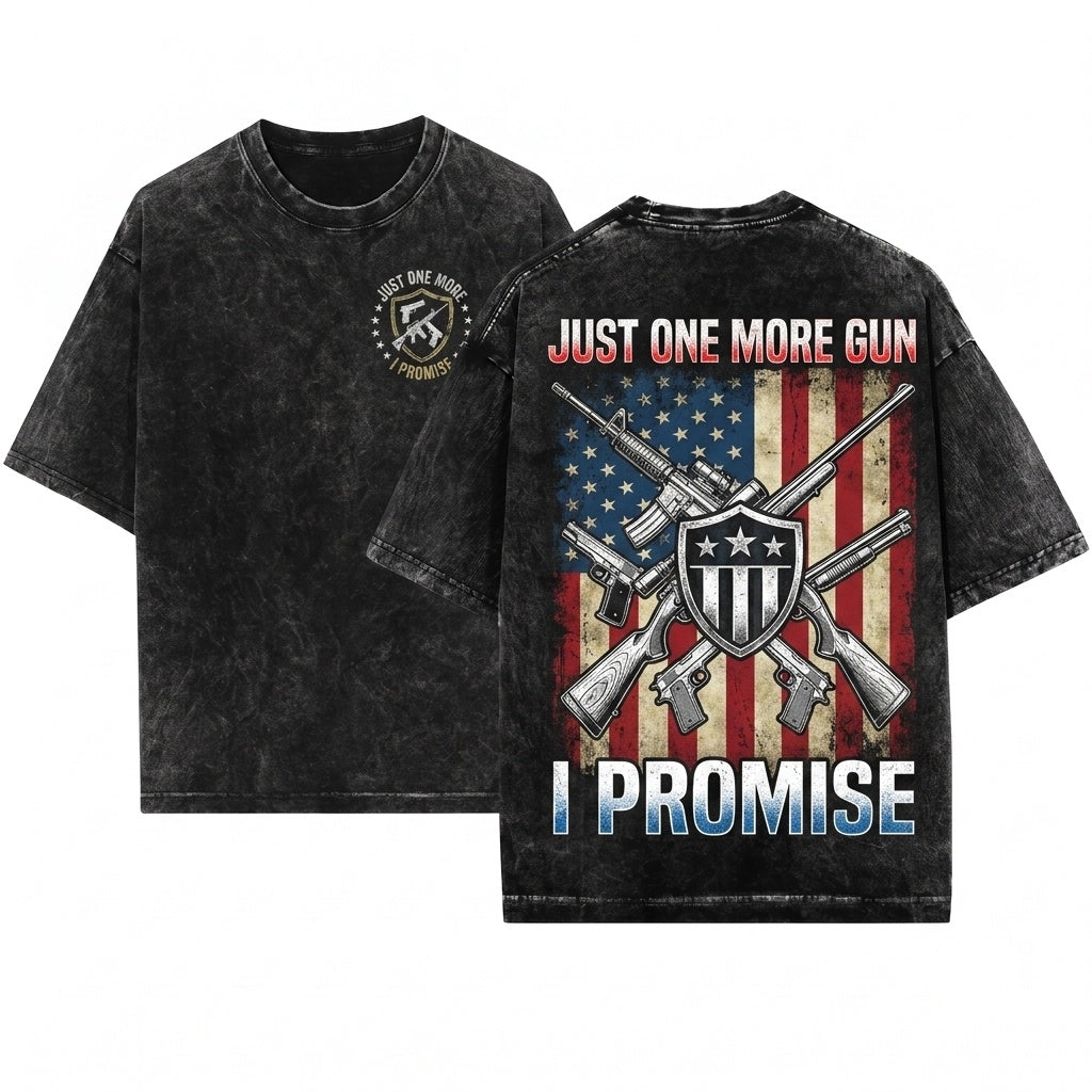 Funny American Flag Patriotic USA Gun Lover Owner Gift Dad Husband Uncle Unisex Wash T-Shirt