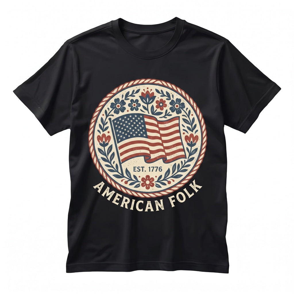 USA Flag Floral 4th of July Patriotic Gift Retro American Independence Day Apparel Unisex TShirt