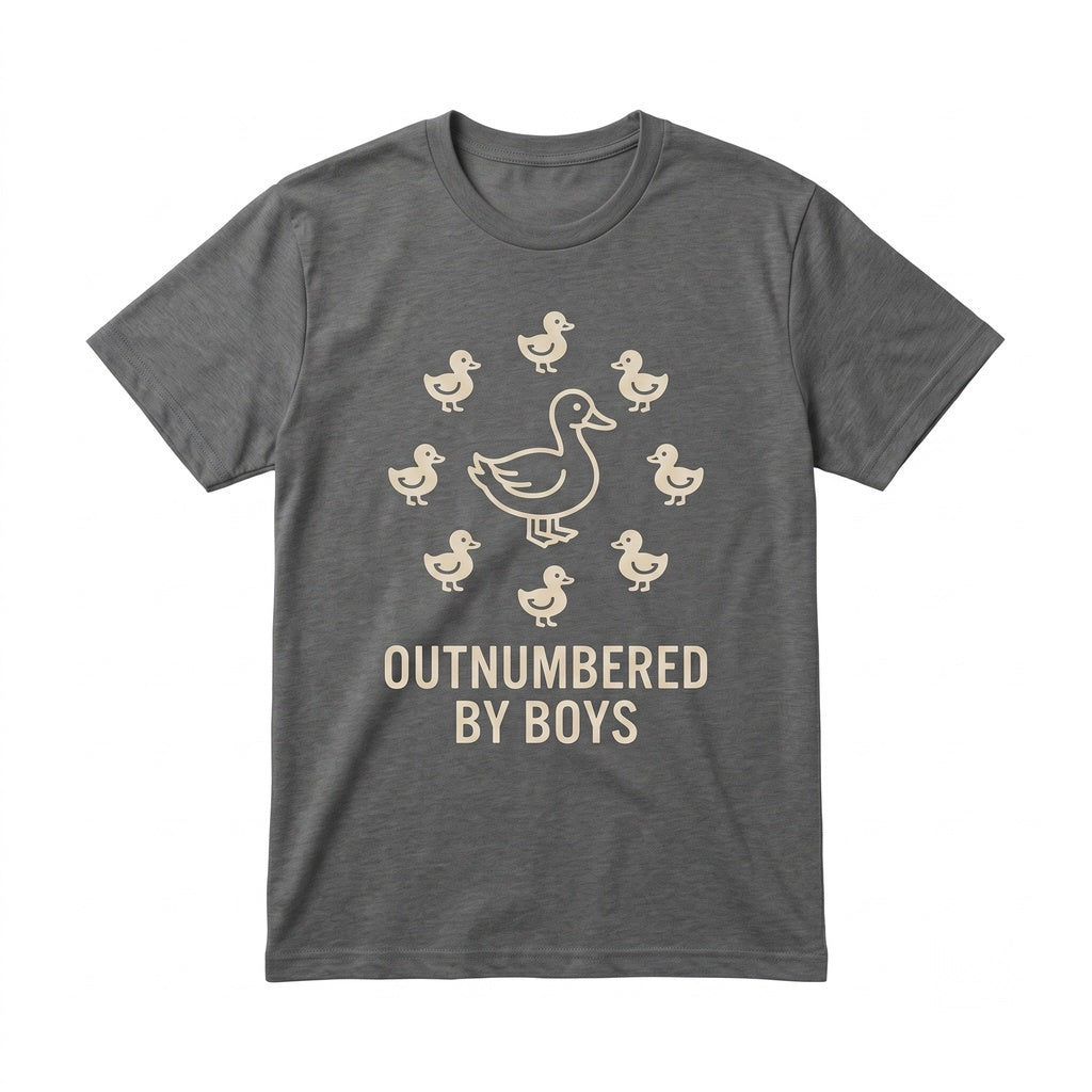 Outnumbered By Boys Funny Motherhood Graphic Cute Mama Casual Mom Gift Apparel Unisex TShirt