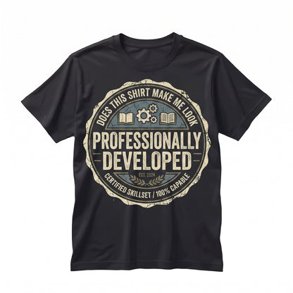 Does This Make Me Look Professionally Developed Funny Office Coworker Gift Corporate Humor Work Top Unisex TShirt