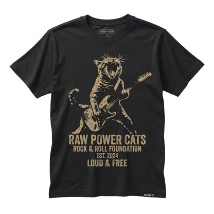 Funny Rock Cat Guitarist Graphic Apparel, Vintage Musician Long Sleeve Sweatshirt, Pet Lover Gift, Unisex TShirt