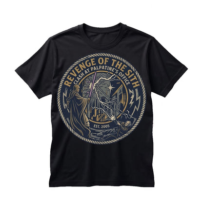Oversized Revenge of the Sith Mace Windu vs Palpatine Battle Graphic Apparel Unisex TShirt