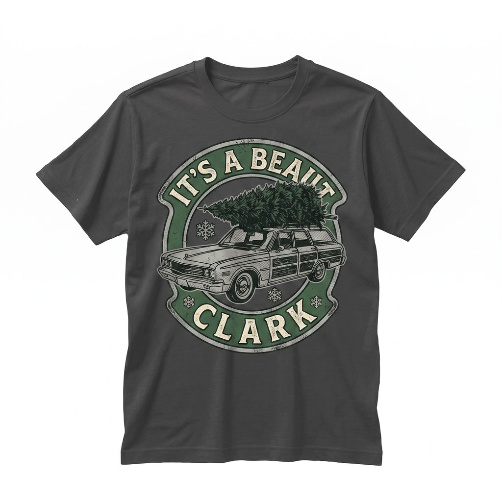 Its A Beaut Clark Christmas Retro Station Wagon Tree Graphic Unisex TShirt