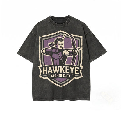 Oversized Hawkeye Clint Barton Retro Superhero Graphic Graphic Apparel Unisex TShirt