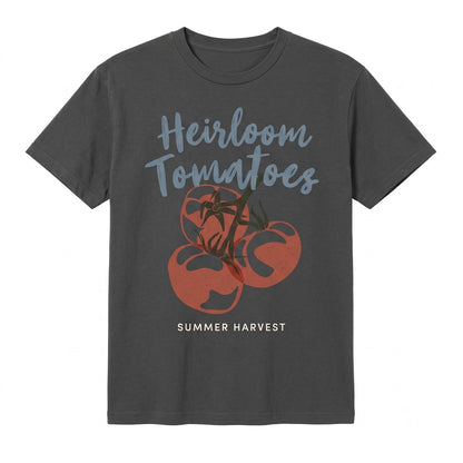 French Summer Market Tomato Graphic Vintage Cotton Top Unisex TShirt