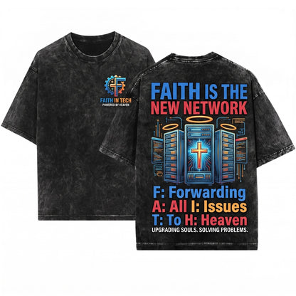 Faith Forwarding All Issues To Heaven Christian Jesus Prayer Scripture Inspirational Believer Graphic Gift Unisex Wash T-Shirt