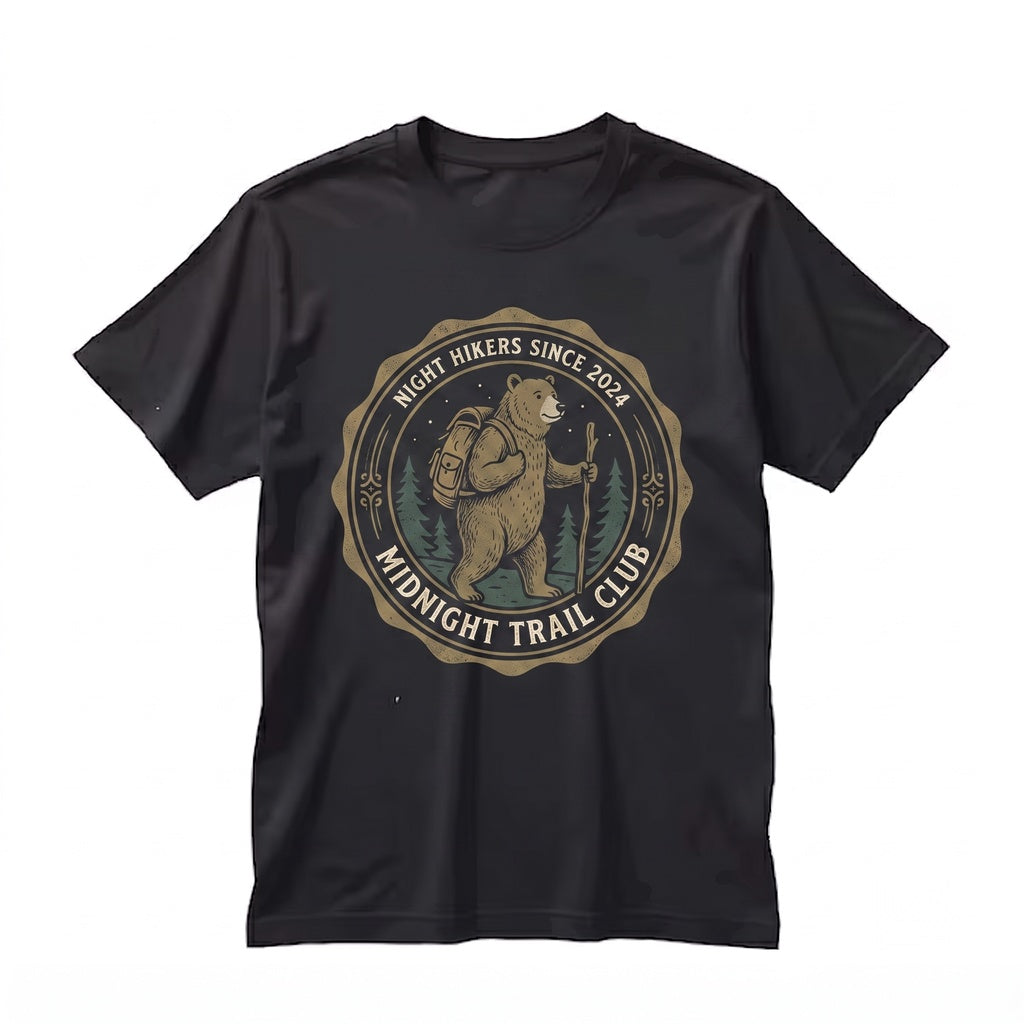 Vintage Hiking Bear Graphic Forest Adventure Rustic Outdoor Camping Gift Unisex TShirt