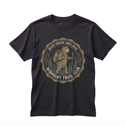 Vintage Hiking Bear Graphic Forest Adventure Rustic Outdoor Camping Gift Unisex TShirt