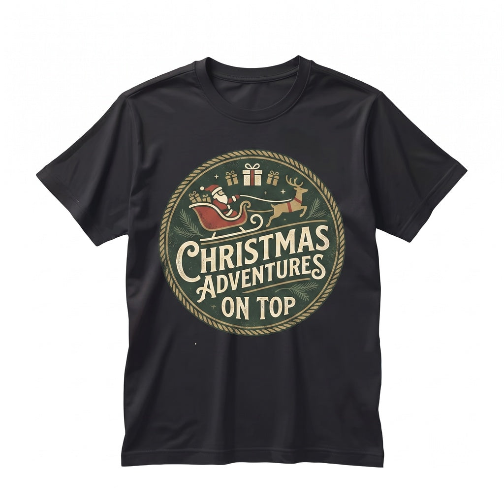 Funny Christmas Couple Matching Ride On Top Holiday Raunchy Humorous Gag Graphic Adult Unisex TShirt