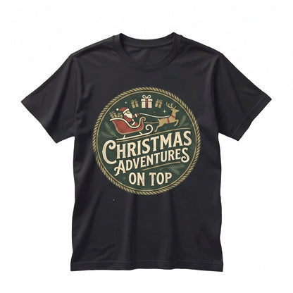 Funny Christmas Couple Matching Ride On Top Holiday Raunchy Humorous Gag Graphic Adult Unisex TShirt