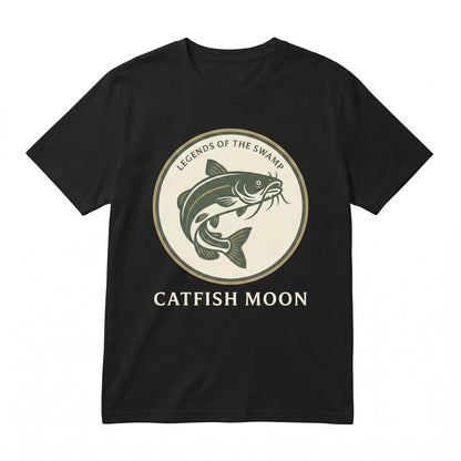 Catfish 90s Moonlit Lake Graphic Fisherman Gift Outdoor Adventure Unisex TShirt