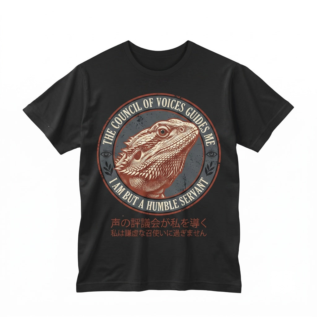 The Council of Voices Guides Me Bearded Dragon Funny Lizard Reptile Pet Graphic Apparel Unisex TShirt