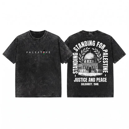 Palestine Sweatshirt Free Sweater Flag Crewneck Stand With Gaza College Gift Unisex Wash T-Shirt