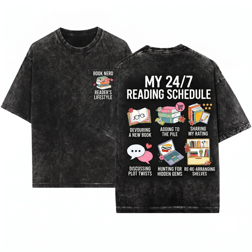 Book Lover Things I Do In My Spare Time Bibliophile Reading Hobby Cozy Bookworm Life Reader Unisex Wash T-Shirt