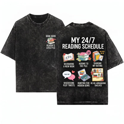 Book Lover Things I Do In My Spare Time Bibliophile Reading Hobby Cozy Bookworm Life Reader Unisex Wash T-Shirt