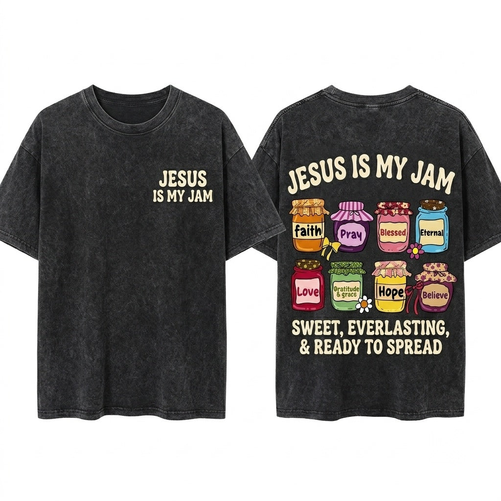 Cute Christian Faith Jar Jesus Is My Jam Inspirational Spiritual Blessings Religious Toddler Unisex Wash T-Shirt