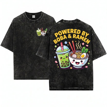 Cute Kawaii Boba Drink Lover Japanese Ramen Noodles Taiwanese Bobas Gift Cool Bes-teas Unisex Wash T-Shirt
