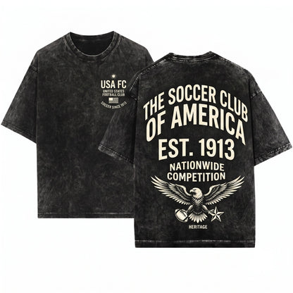 Vintage American Soccer National Team World Tournament Graphic Unisex Wash T-Shirt