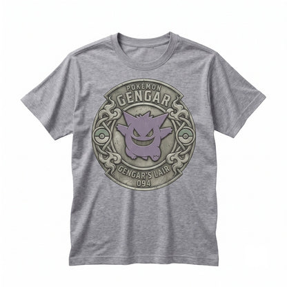 Vintage Mineral Wash Ghost Monster Graphic Double Sided Garment Dyed Retro Anime Gift Unisex TShirt