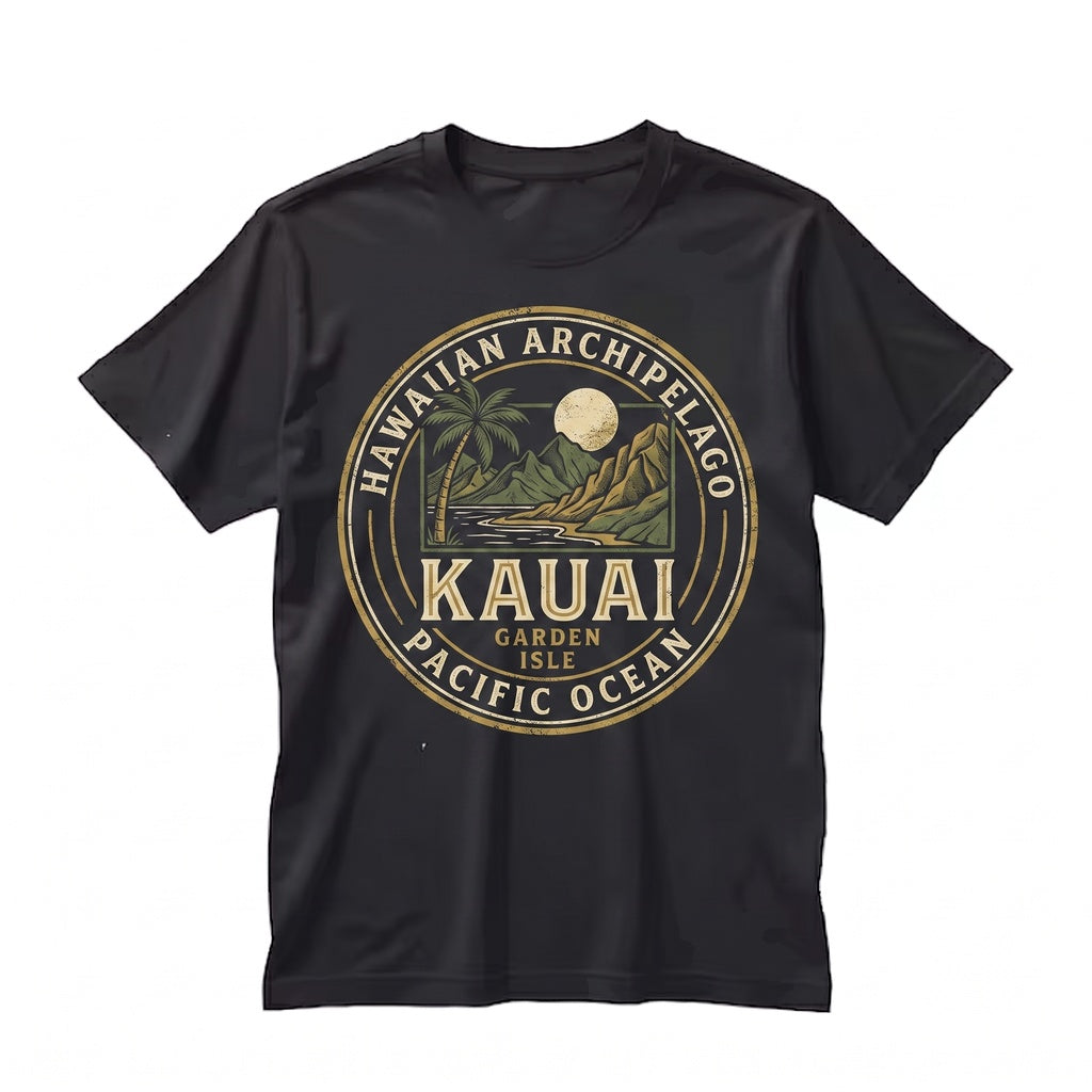 Kauai Hawaii Embroidered Tropical Island Vintage Souvenir Apparel Unisex TShirt