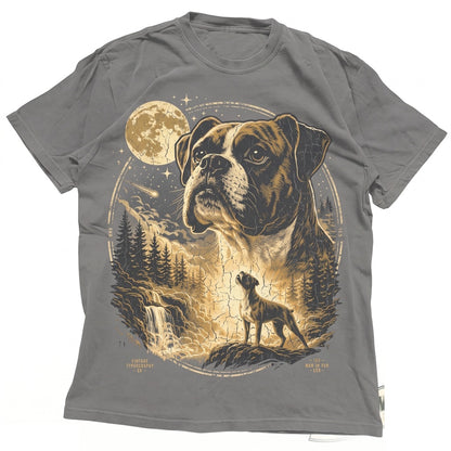 Boxer Dog Howling At The Full Moon Vintage Funny 90s Graphic Canine Lover Gift Unisex TShirt