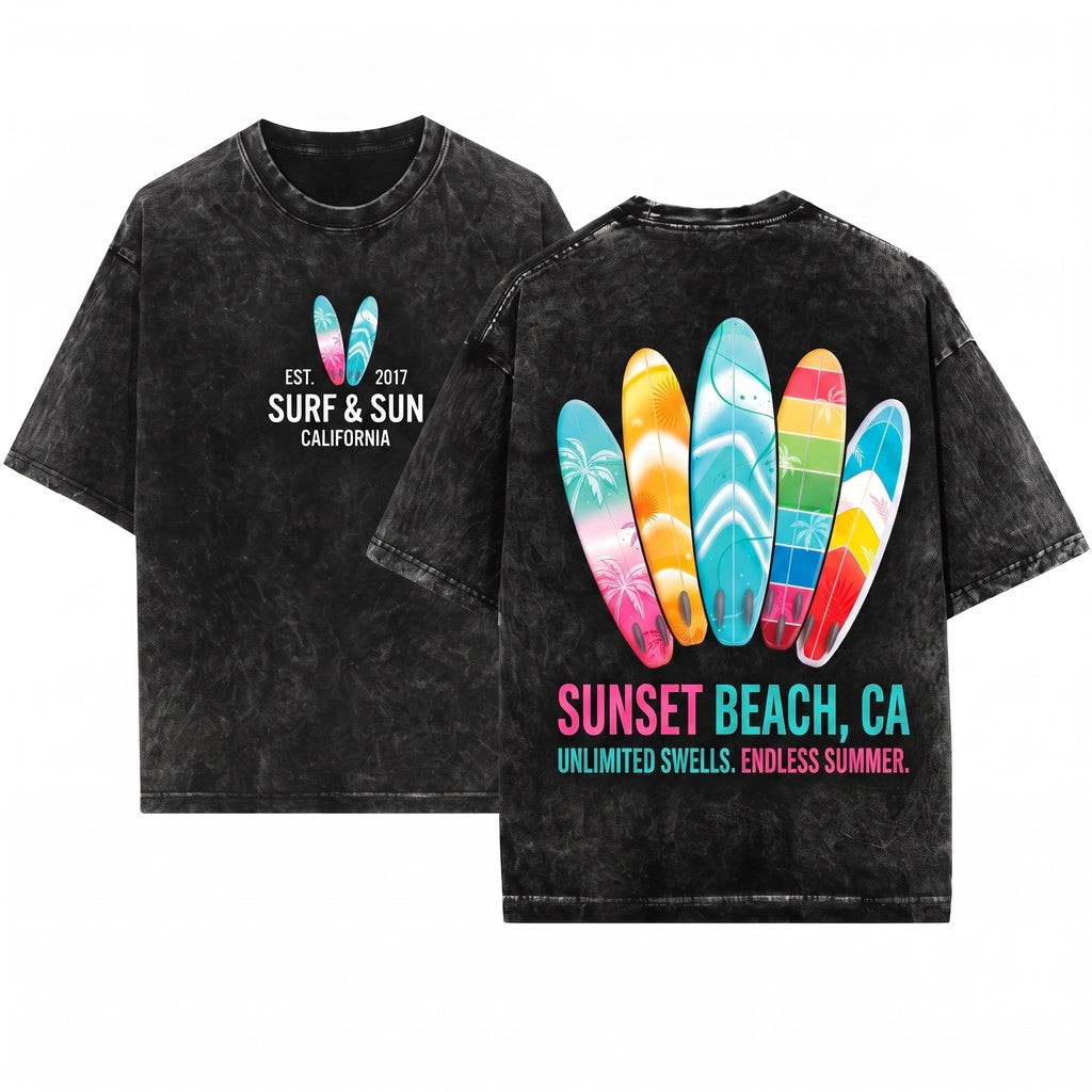Australia Aussie Coastal Ocean Beach Surfer Graphic Gift Unisex Wash T-Shirt