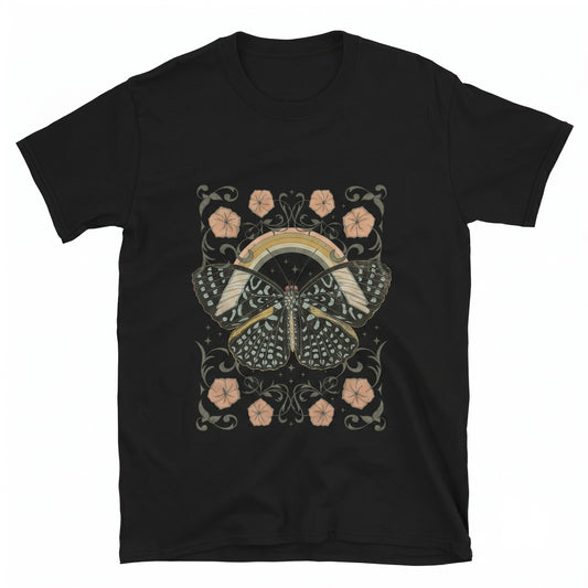 Vintage Floral Butterfly Graphic Oversized Retro Aesthetic Pullover Cozy Casual Men Women Unisex TShirt