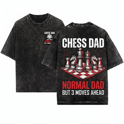 Cool Chess Dad Pieces Game Player Lover Funny Gift Club Team Member Match Unisex Wash T-Shirt