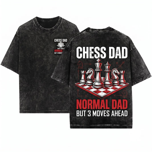 Cool Chess Dad Pieces Game Player Lover Funny Gift Club Team Member Match Unisex Wash T-Shirt