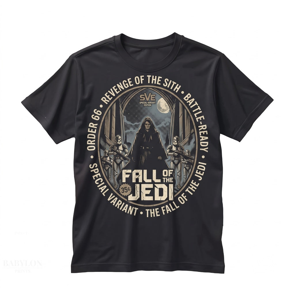 Fallen Jedi Knight Chosen One Order 66 Dark Side Galactic Sci-Fi Graphic Vintage Unisex TShirt