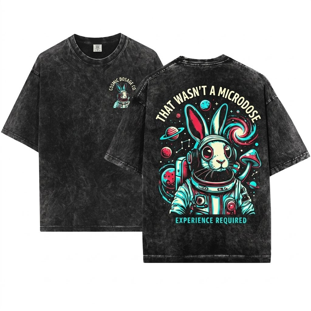 That Wasn't A Microdose Acid Tripping LSD Shrooms Raver Magic Mushrooms Animals Getting High Gift Unisex Wash T-Shirt