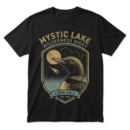 Vintage Loon Howling At Full Moon Retro Bird Graphic 90s Wildlife Lover Gift Unisex TShirt