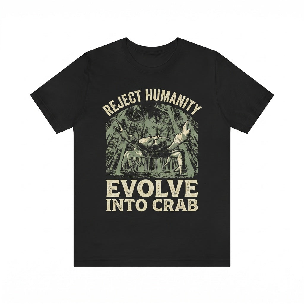 Funny Carcinization Crab Evolution Meme Graphic Sleeveless Jersey Tank Top Unisex TShirt