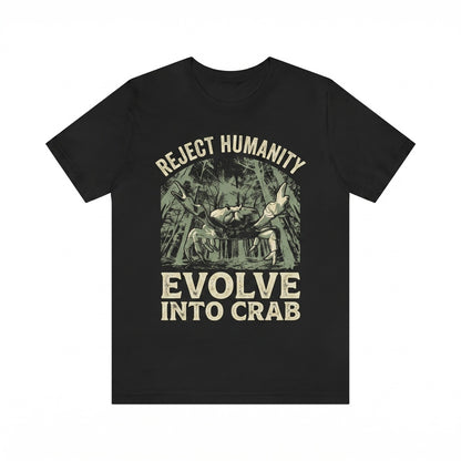 Funny Carcinization Crab Evolution Meme Graphic Sleeveless Jersey Tank Top Unisex TShirt