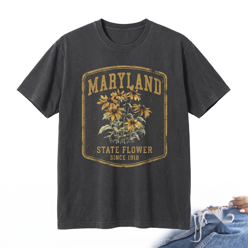 Maryland State Flower Botanical Gardening Travel Gift for Mother Girlfriend Unisex TShirt