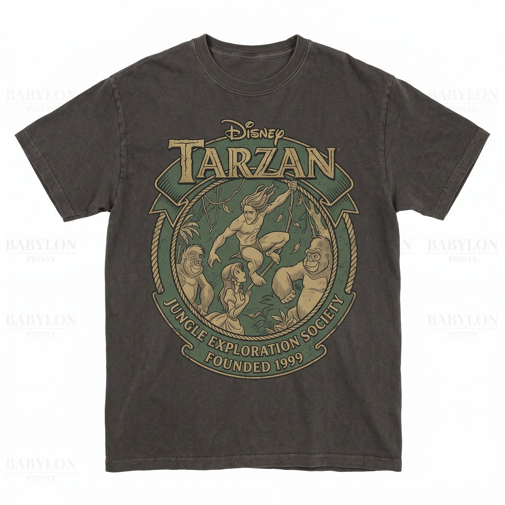 Vintage Jungle Man Jane Graphic Apparel, Safari Animal Kingdom Family Vacation Trip Present, Unisex TShirt