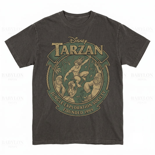Vintage Jungle Man Jane Graphic Apparel, Safari Animal Kingdom Family Vacation Trip Present, Unisex TShirt